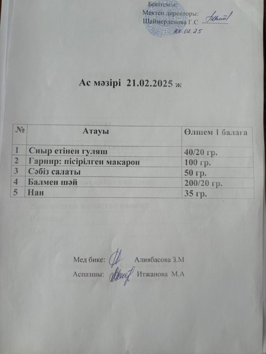 Ас мәзірі