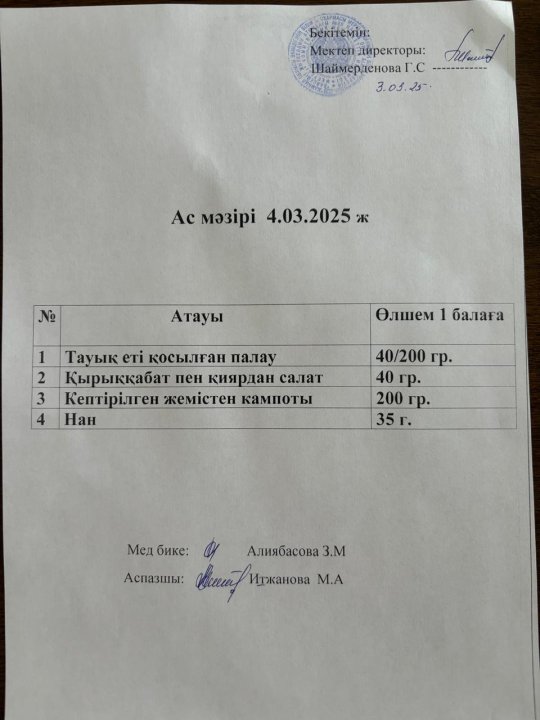 Ас мәзірі