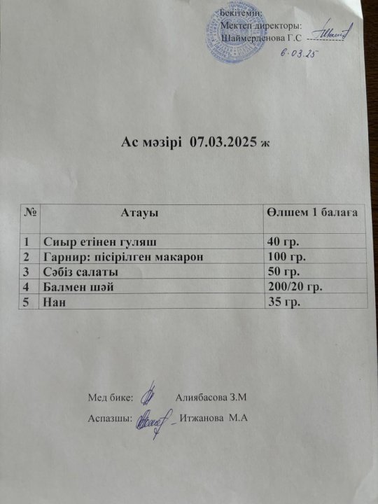 Ас мәзірі