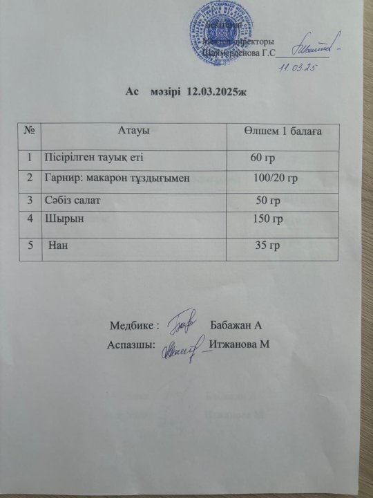 Ас мәзірі