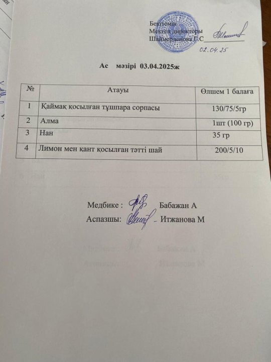 Ас мәзірі