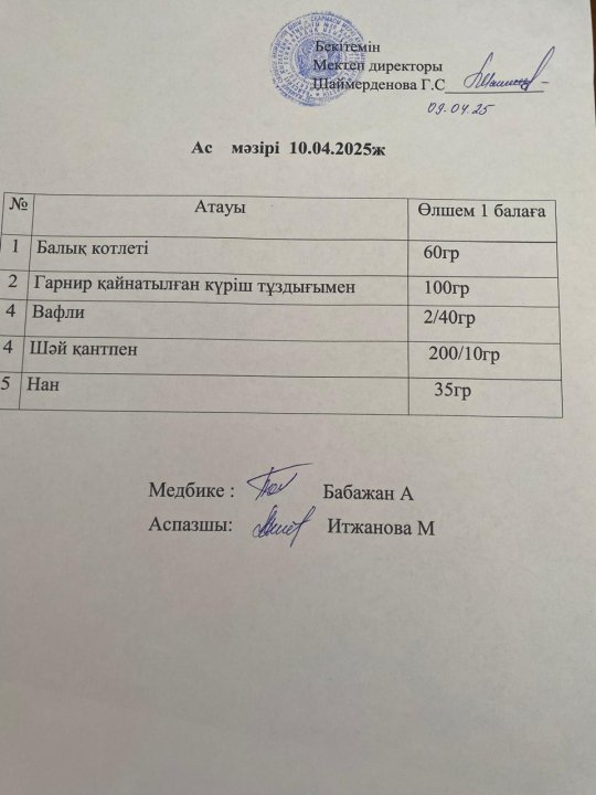 Ас мәзірі