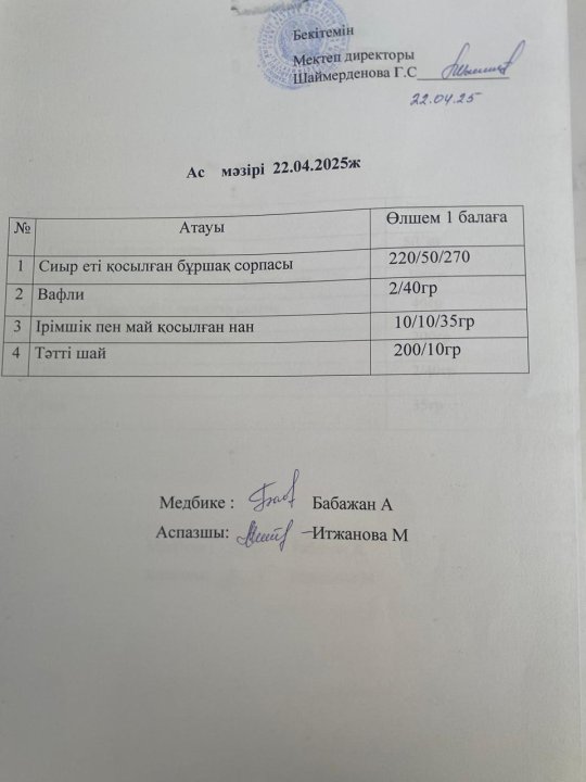 Ас мәзірі