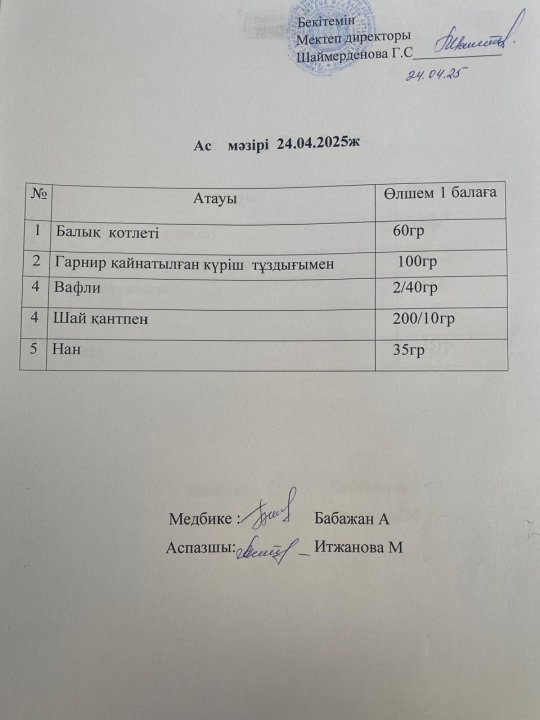 Ас мәзірі