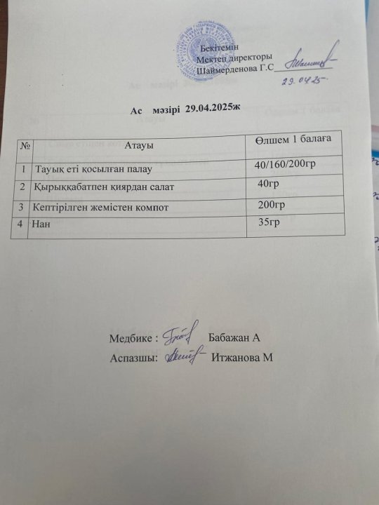 Ас мәзірі