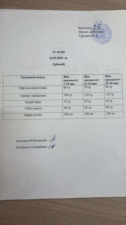 Ас мәзірі