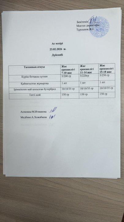 Ас мәзірі